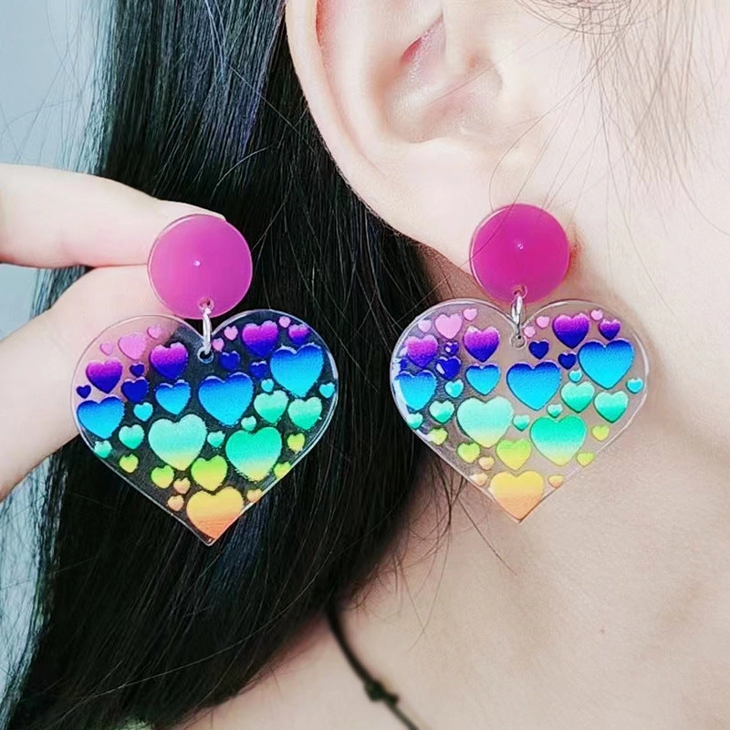 Wholesale Valentine's Day Rose Red Heart Stud Earrings