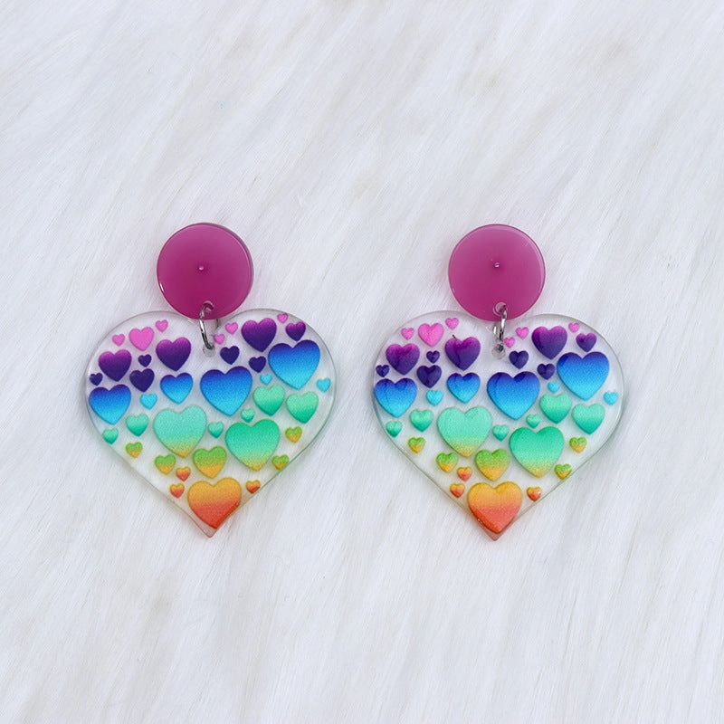 Wholesale Valentine's Day Rose Red Heart Stud Earrings