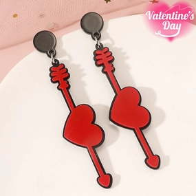 Wholesale Valentine's Day Series Heart Long Acrylic Earrings