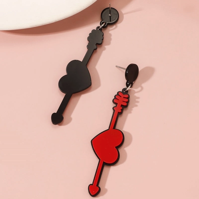 Wholesale Valentine's Day Series Heart Long Acrylic Earrings