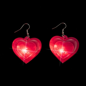 Wholesale Valentine's Day Series LED Lights, Heart-shaped Luminous Plastic Earrings