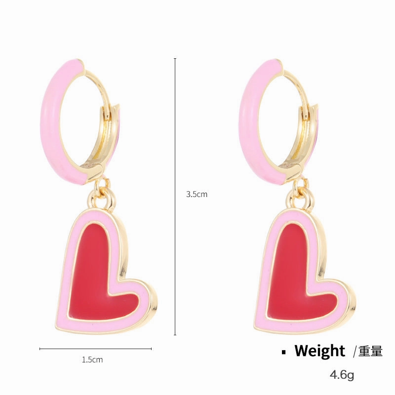 Wholesale Valentine's Day Series Pink Love Earrings Set