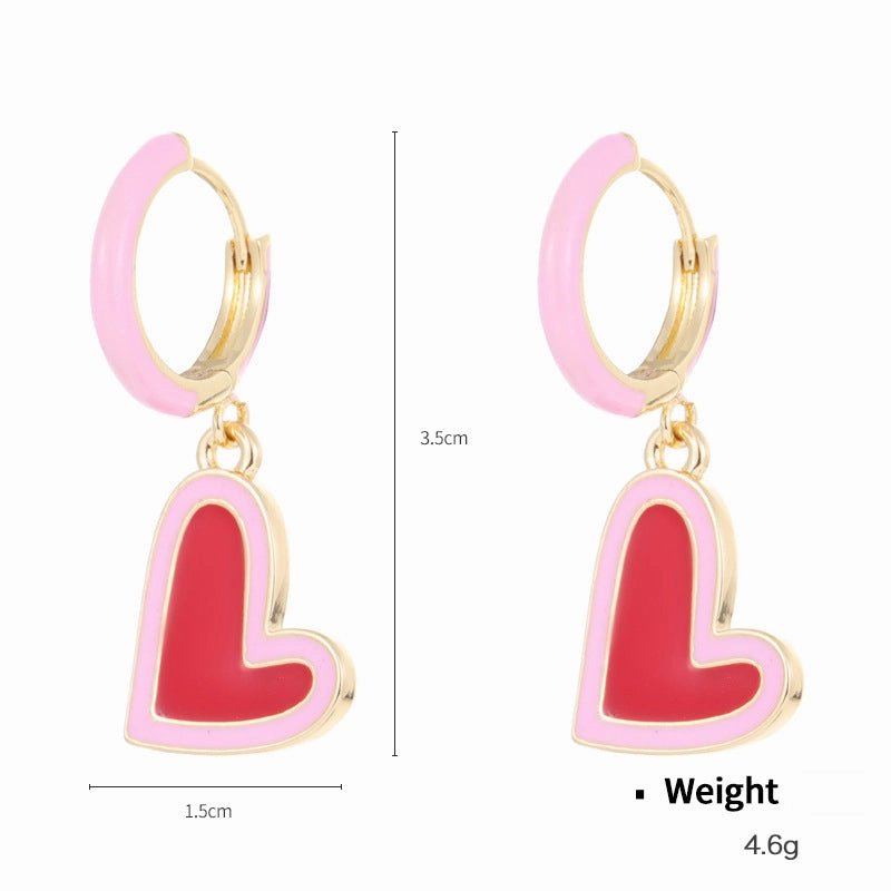 Wholesale Valentine's Day Series Pink Love Earrings Set