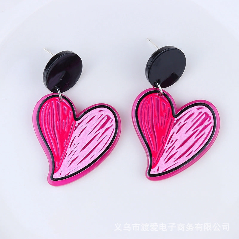 Wholesale Valentine's Day Sunflower Acrylic Earrings