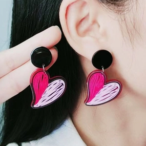 Wholesale Valentine's Day Sunflower Acrylic Earrings
