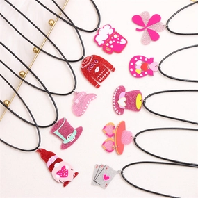 Wholesale Valentine's Day Sweater Hat Acrylic Necklace