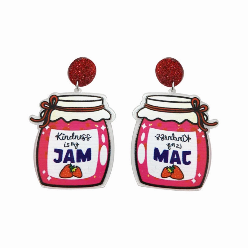 Wholesale Valentine's Day Sweet Cone, French Fries, Love Acrylic Earrings