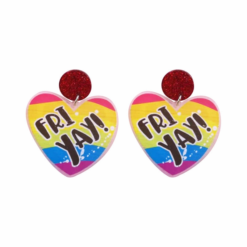 Wholesale Valentine's Day Sweet Cone, French Fries, Love Acrylic Earrings