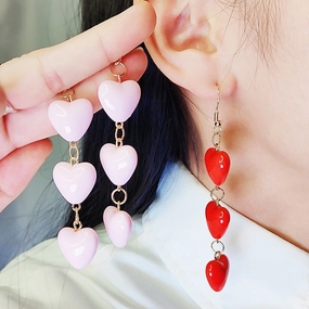 Wholesale Valentine's Day Three-piece Heart Simple Sweet Acrylic Personality Earrings