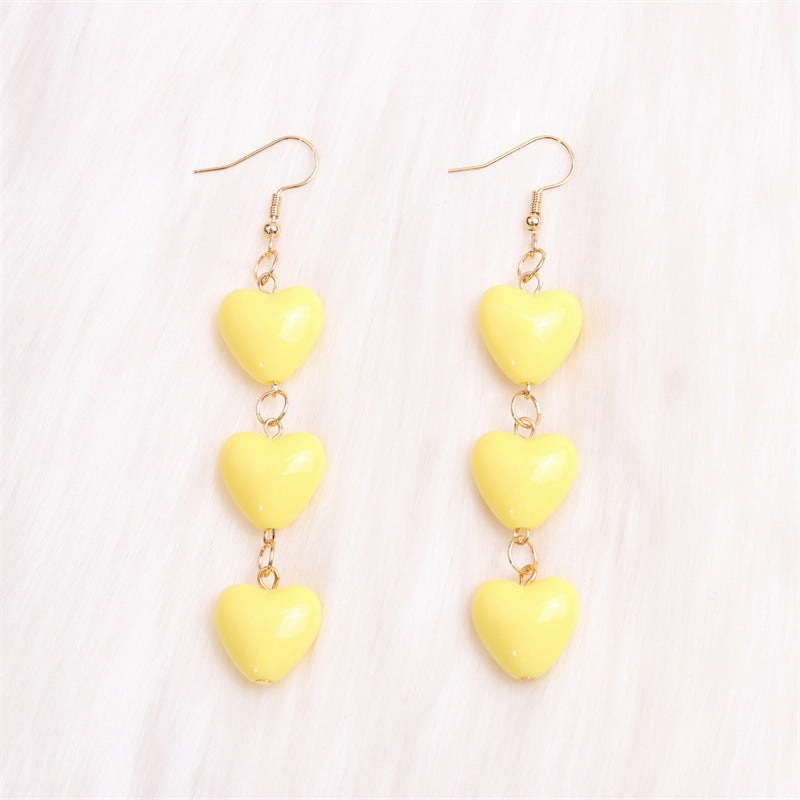 Wholesale Valentine's Day Three-piece Heart Simple Sweet Acrylic Personality Earrings