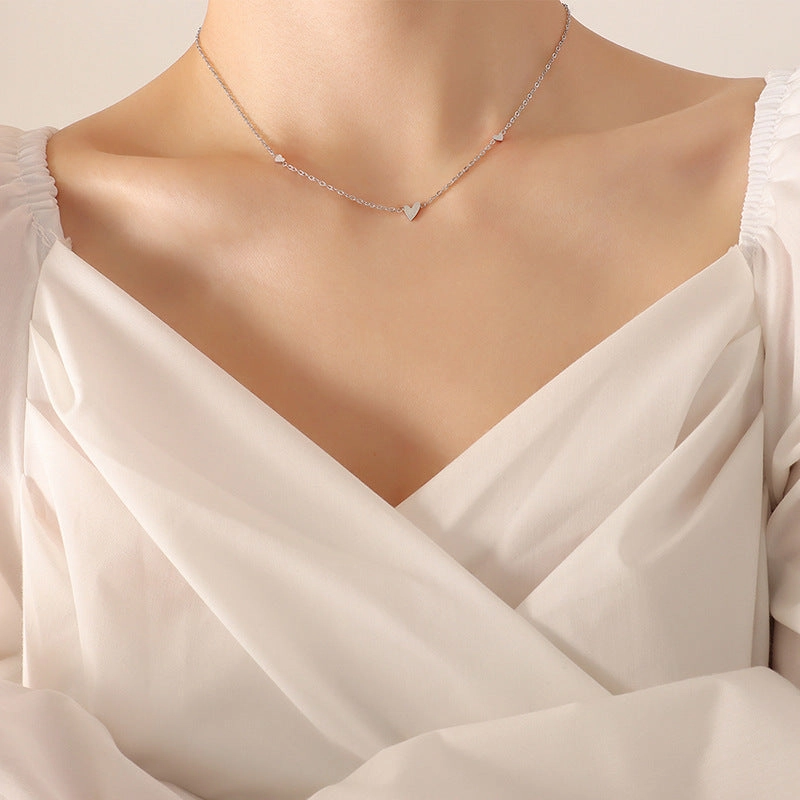 Wholesale Valentine's Day Titanium Steel 18k Gold Little Love Necklace