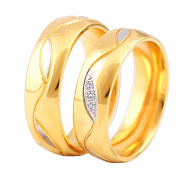 Wholesale Valentine's Day Titanium Steel Micro Inlaid Leaf Rings