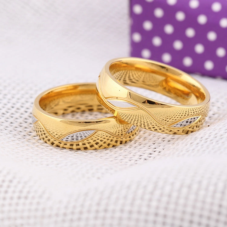 Wholesale Valentine's Day Titanium Steel Micro Inlaid Leaf Rings