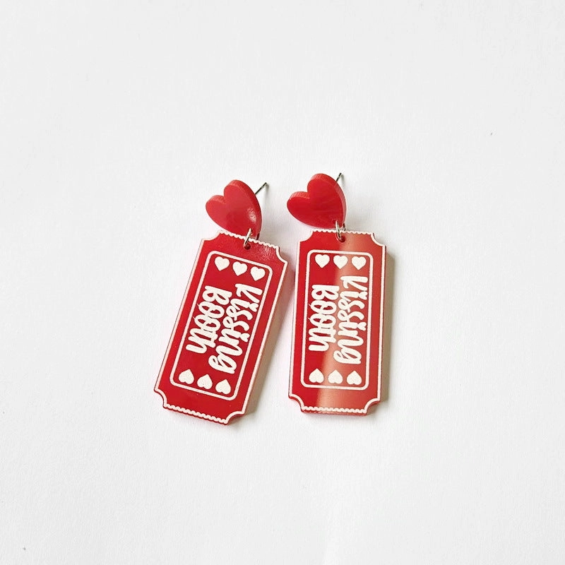 Wholesale Valentine's Day XOXO Heart Acrylic Earrings
