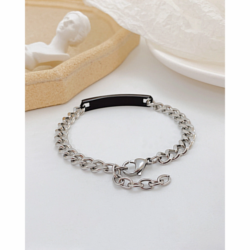 Wholesale Valentine's Day Zircon Titanium Steel Bracelet