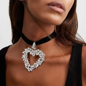 Wholesale Velvet Diamond Love Necklaces