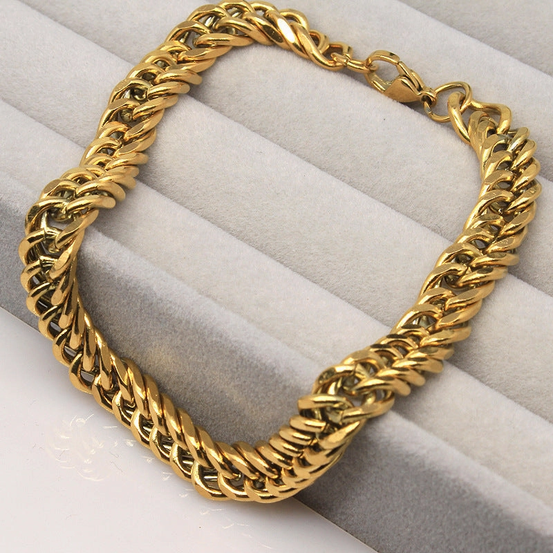 Wholesale Versatile Fresh Folded Titanium Steel Bracelet