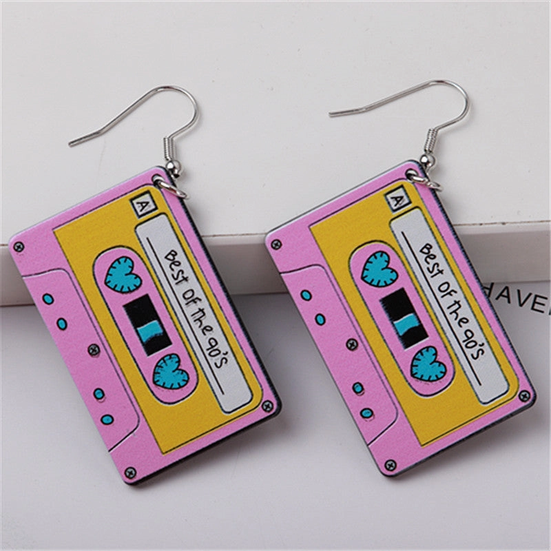 Wholesale Versatile Hip Hop Retro Tape Earrings
