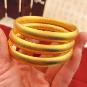 Wholesale Vietnam sand gold ancient method inheritance solid plain circle Bracelet