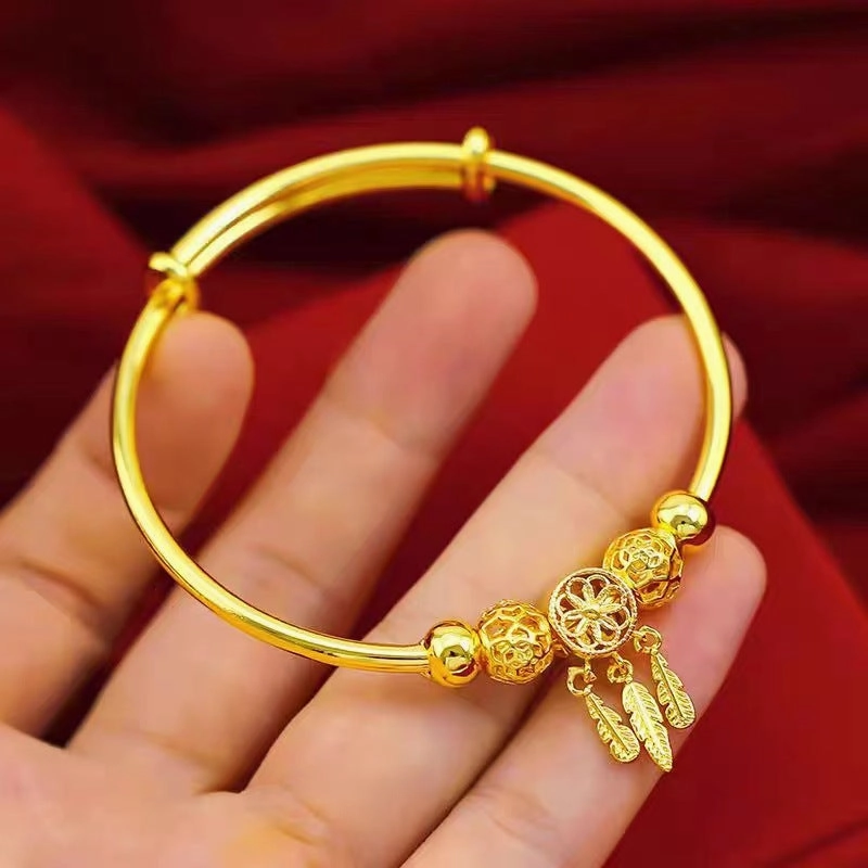 Wholesale Vietnam Sand Gold Dream Catcher Brass Gold Plated Bracelet