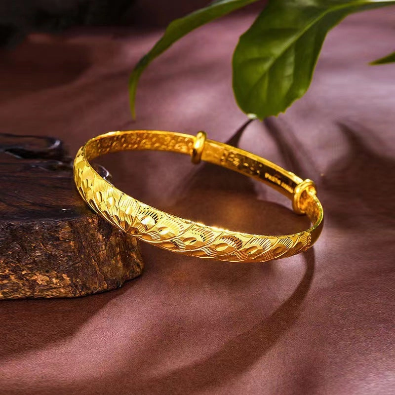 Wholesale Vietnam Sand Gold Peacock Feather Solid Simulation Gold Bracelet
