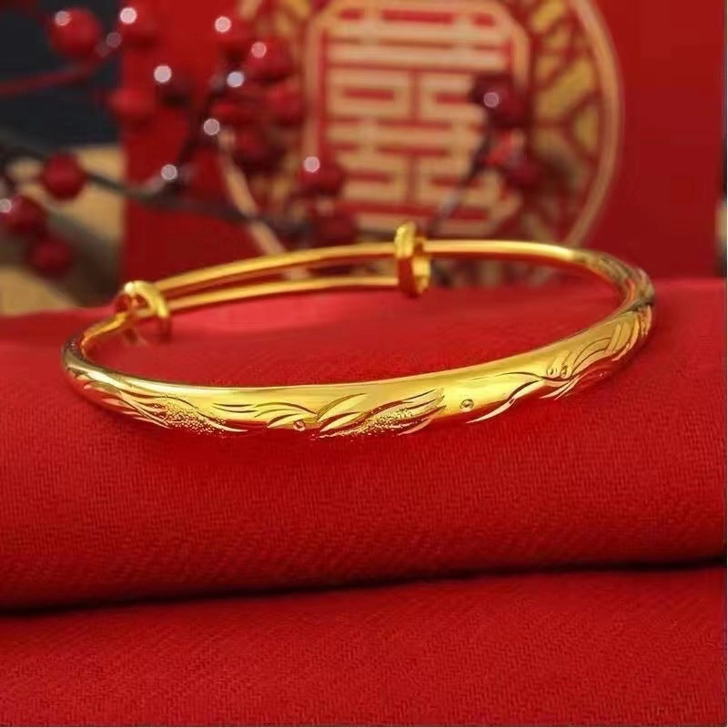 Wholesale Vietnam Shajin Round Belly Brass Glossy Gold Plated Bracelet