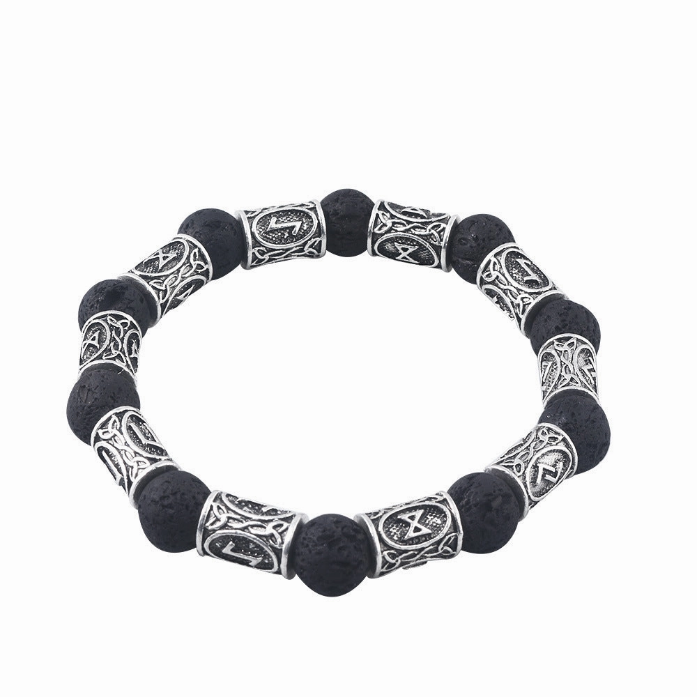 Wholesale Viking Volcanic Stone Alloy Bracelet