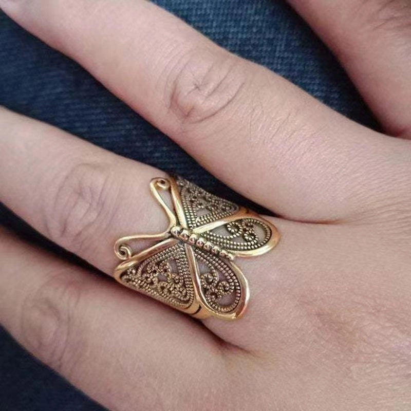 Wholesale Vintage Alloy Butterfly & Hearts Rings