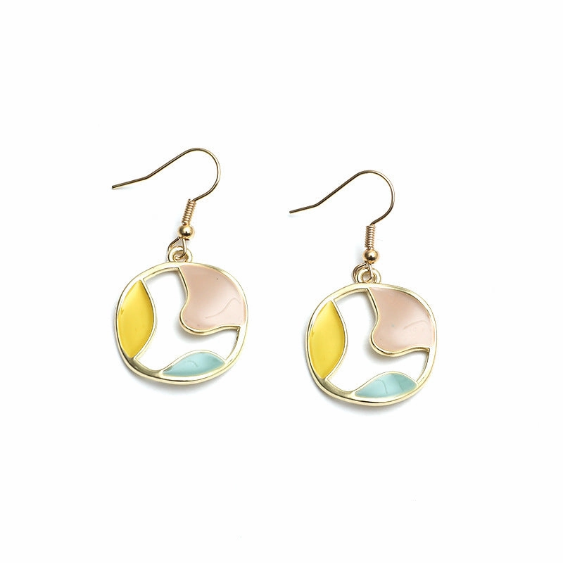 Wholesale Vintage Alloy Oil Dripping Hollow Earrings Necklace Jewelry Set
