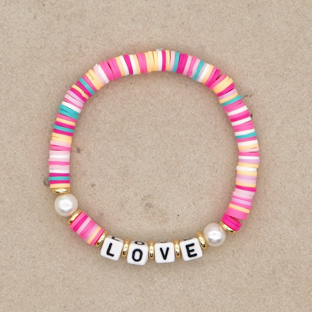 Wholesale Vintage Alphabet Pearl Bracelet