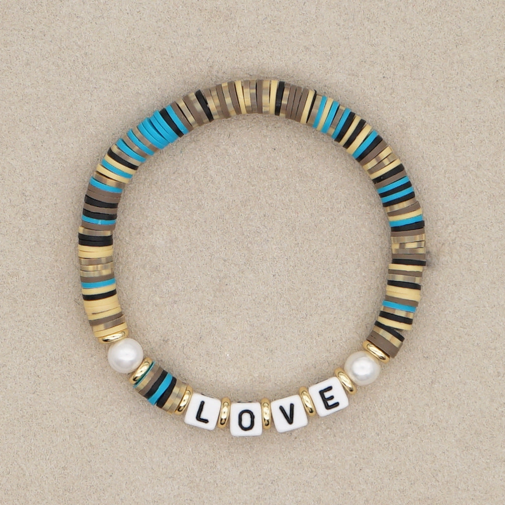 Wholesale Vintage Alphabet Pearl Bracelet