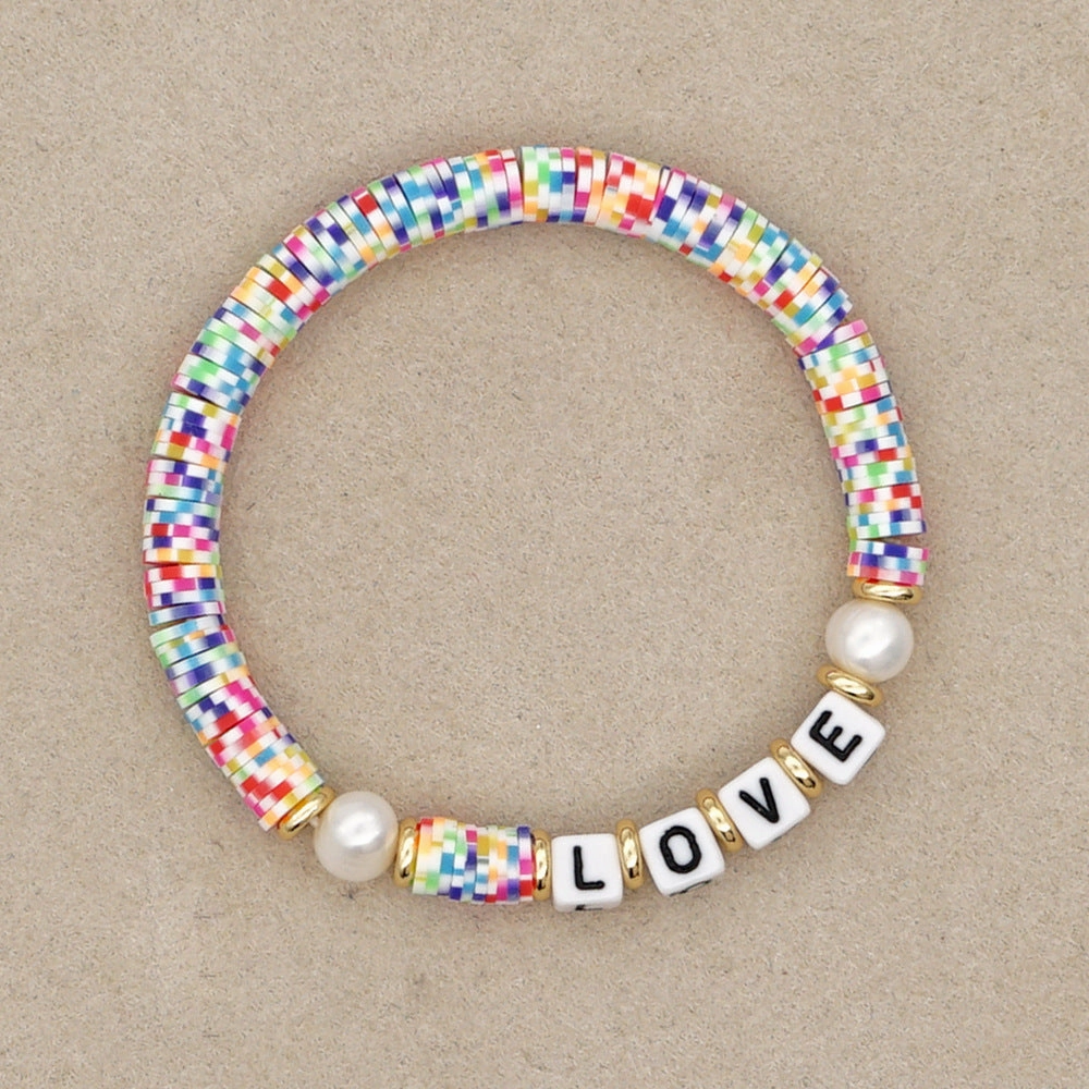 Wholesale Vintage Alphabet Pearl Bracelet