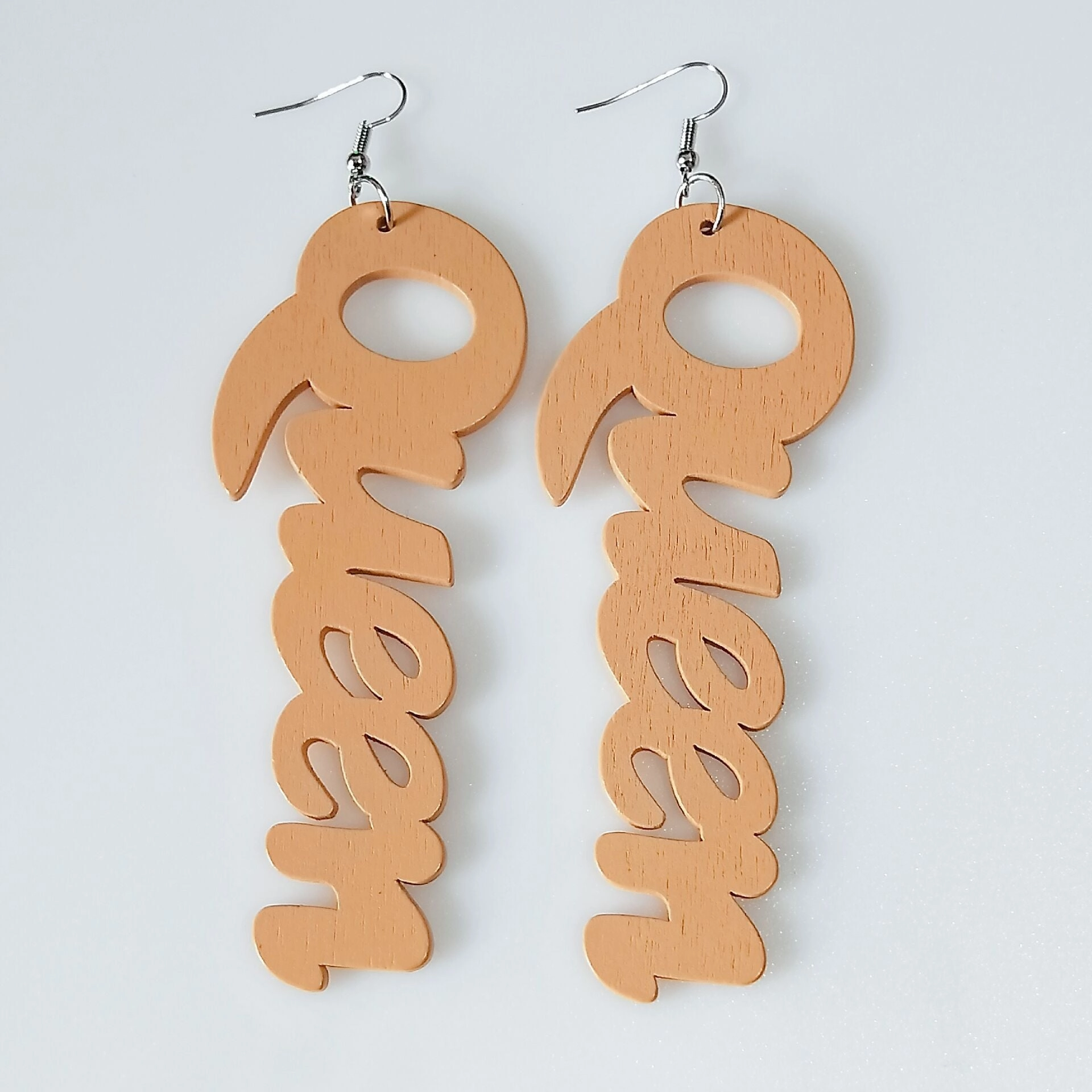 Wholesale Vintage Alphabet Wooden Earrings