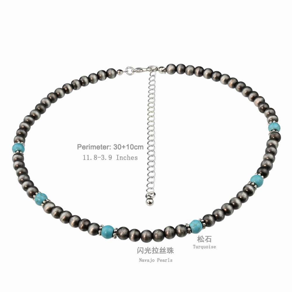 Wholesale Vintage Antique Pewter Beaded Necklace Bracelet Drop Shaped Earrings Jewelry Set