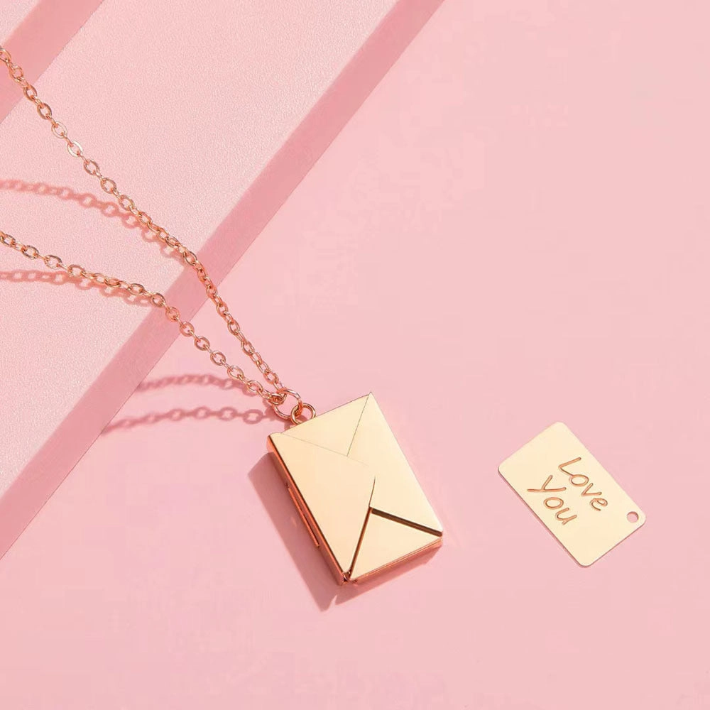 Wholesale Vintage Art Envelope Letter Stainless Steel Necklace