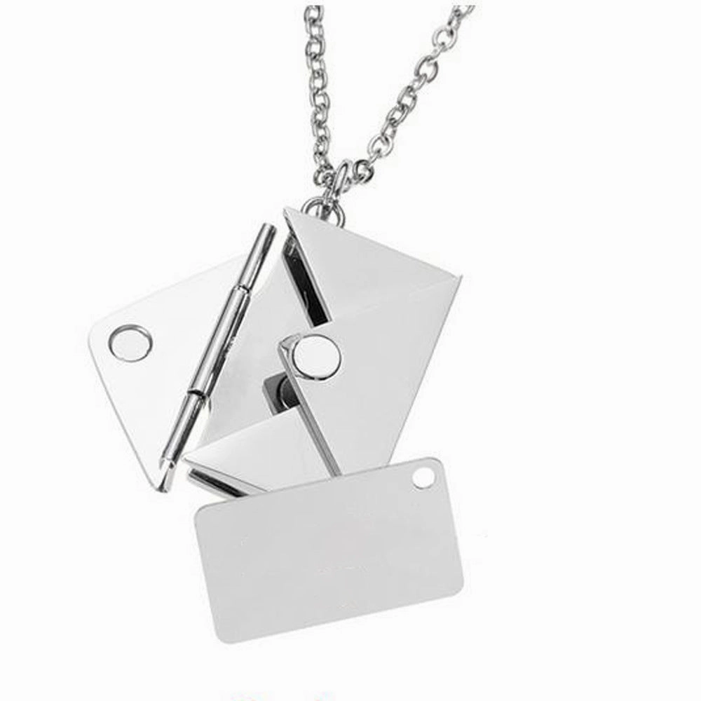 Wholesale Vintage Art Envelope Letter Stainless Steel Necklace