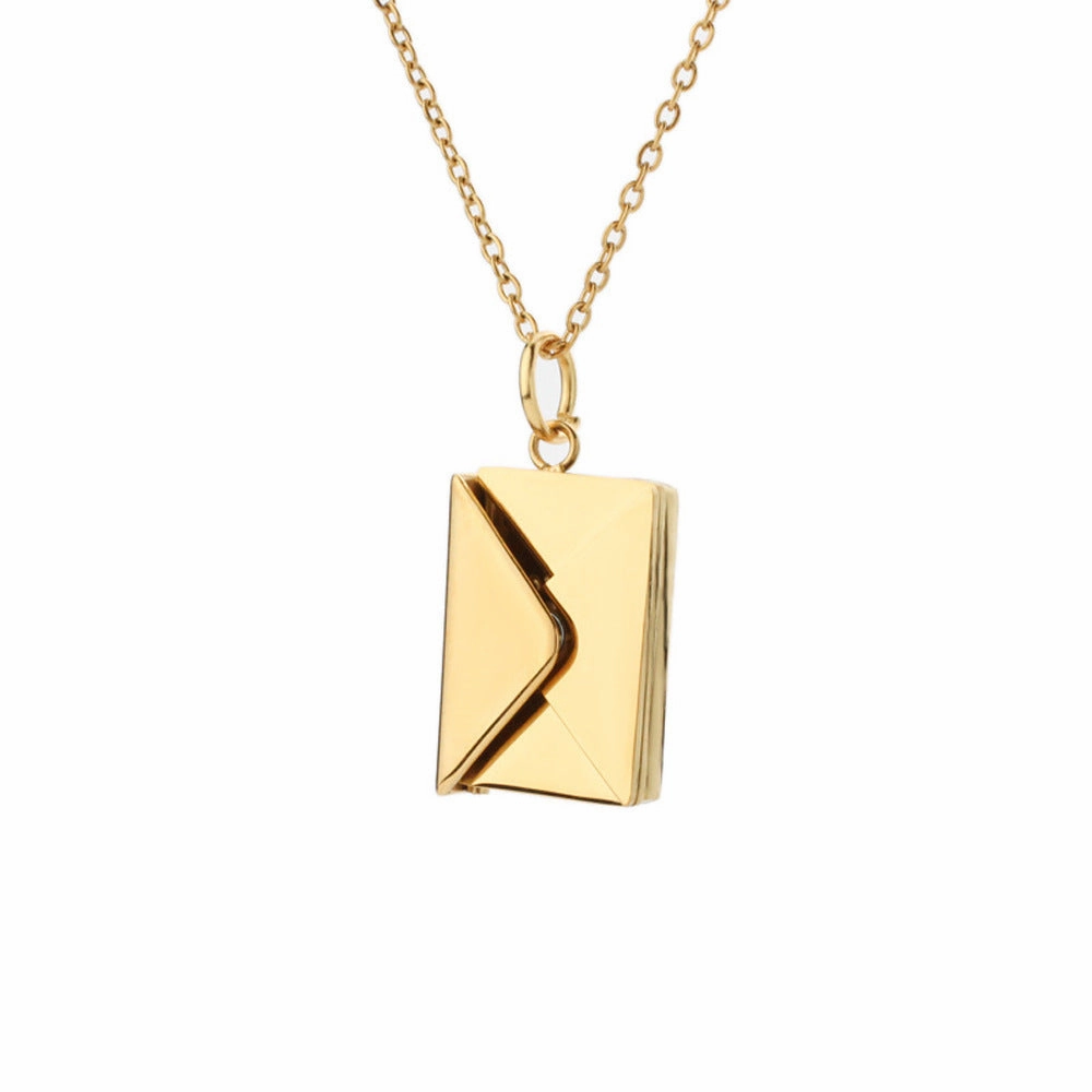 Wholesale Vintage Art Envelope Letter Stainless Steel Necklace