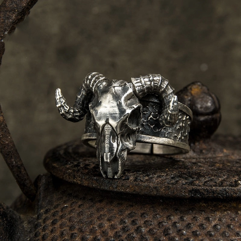 Wholesale Vintage Black Goat Open Ring for Men