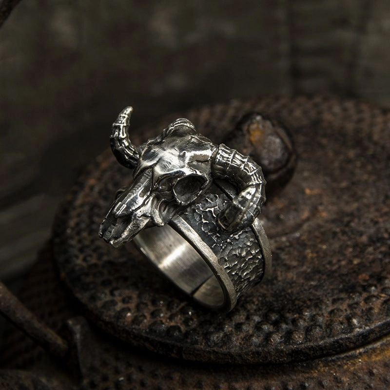 Wholesale Vintage Black Goat Open Ring for Men