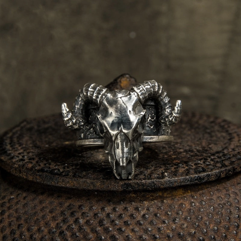 Wholesale Vintage Black Goat Open Ring for Men