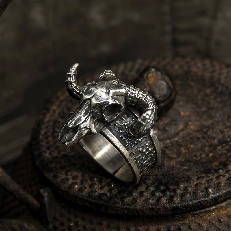 Wholesale Vintage Black Goat Open Ring for Men