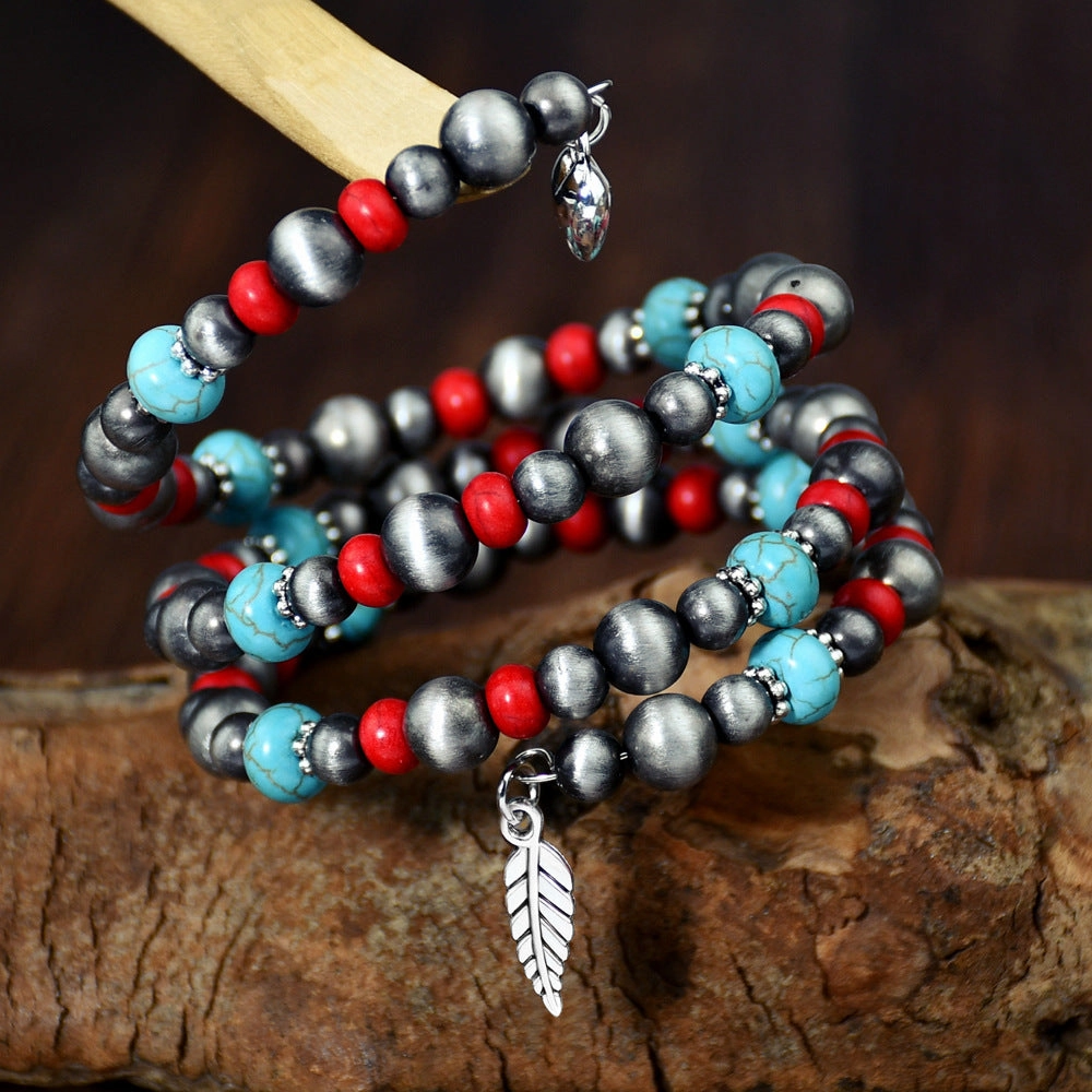 Wholesale Vintage Bohemian Heart Beaded Bracelet