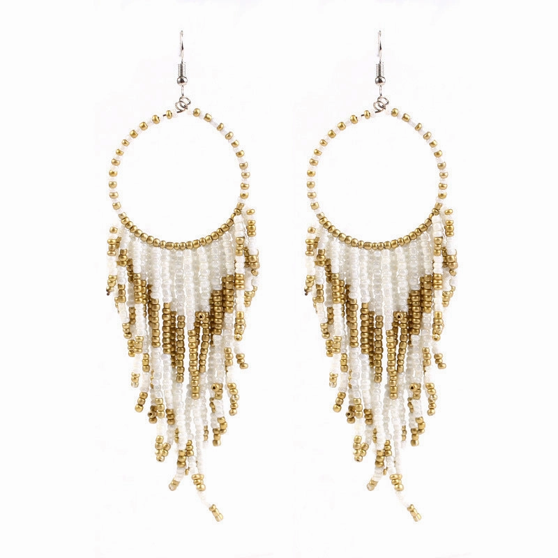 Wholesale Vintage Bohemian Long Bead Earrings
