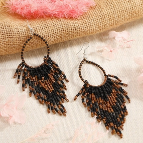 Wholesale Vintage Bohemian Long Bead Earrings