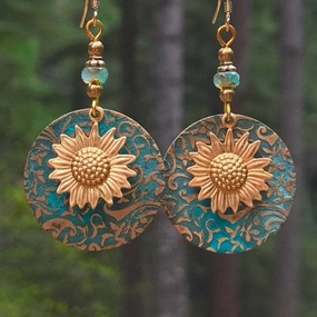 Wholesale Vintage Bohemian Sunflower Alloy Earrings