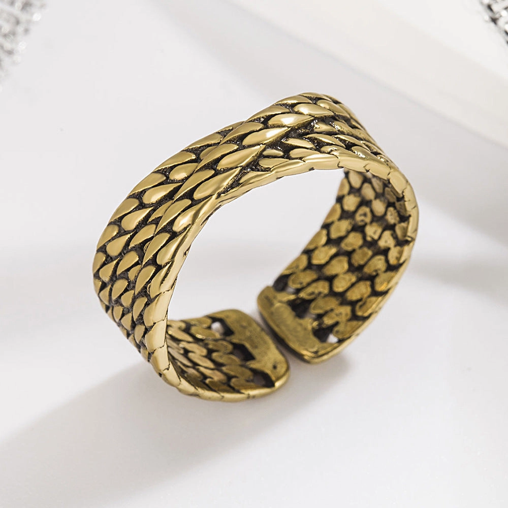 Wholesale Vintage Bronze Braided Ring