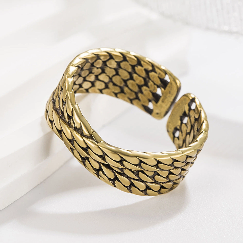 Wholesale Vintage Bronze Braided Ring