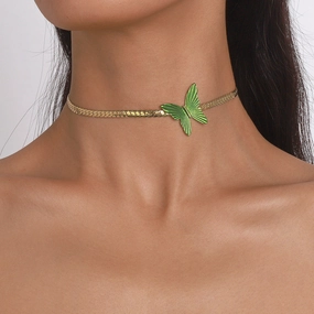 Wholesale Vintage Butterfly Alloy Necklace Clavicle Chain