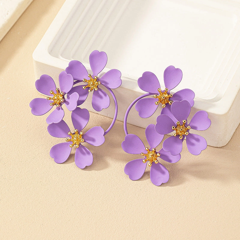 Wholesale Vintage Camellia Earrings Studs