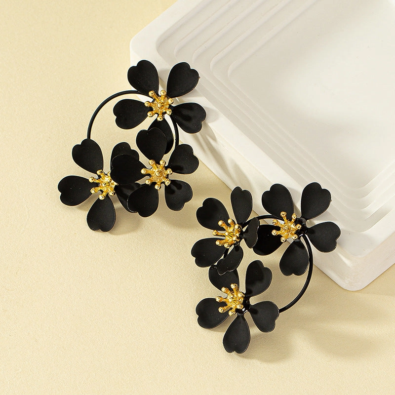 Wholesale Vintage Camellia Earrings Studs